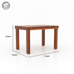 Wooden table with dimensions labeled on a white background - Honey