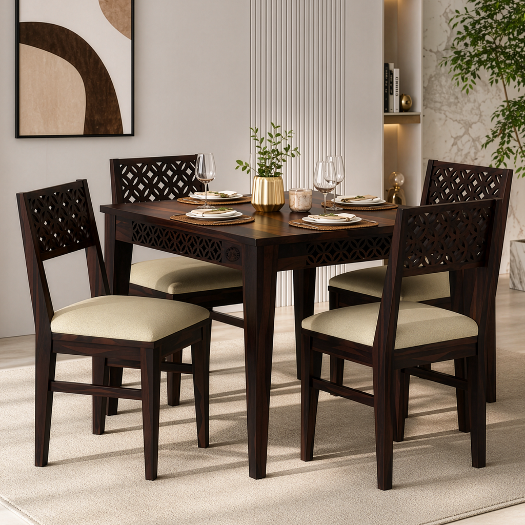 Ford Sheesham Wood 4 Seater Dining Set – Shri Mintus Art