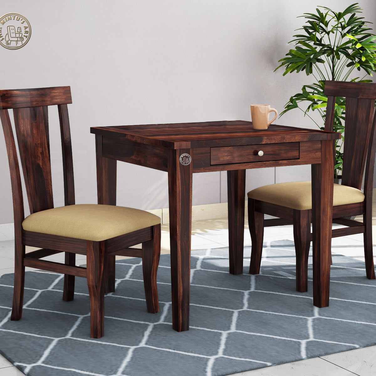 Coral 2 Seater solid Sheesham wood dining set – Shri Mintus Art
