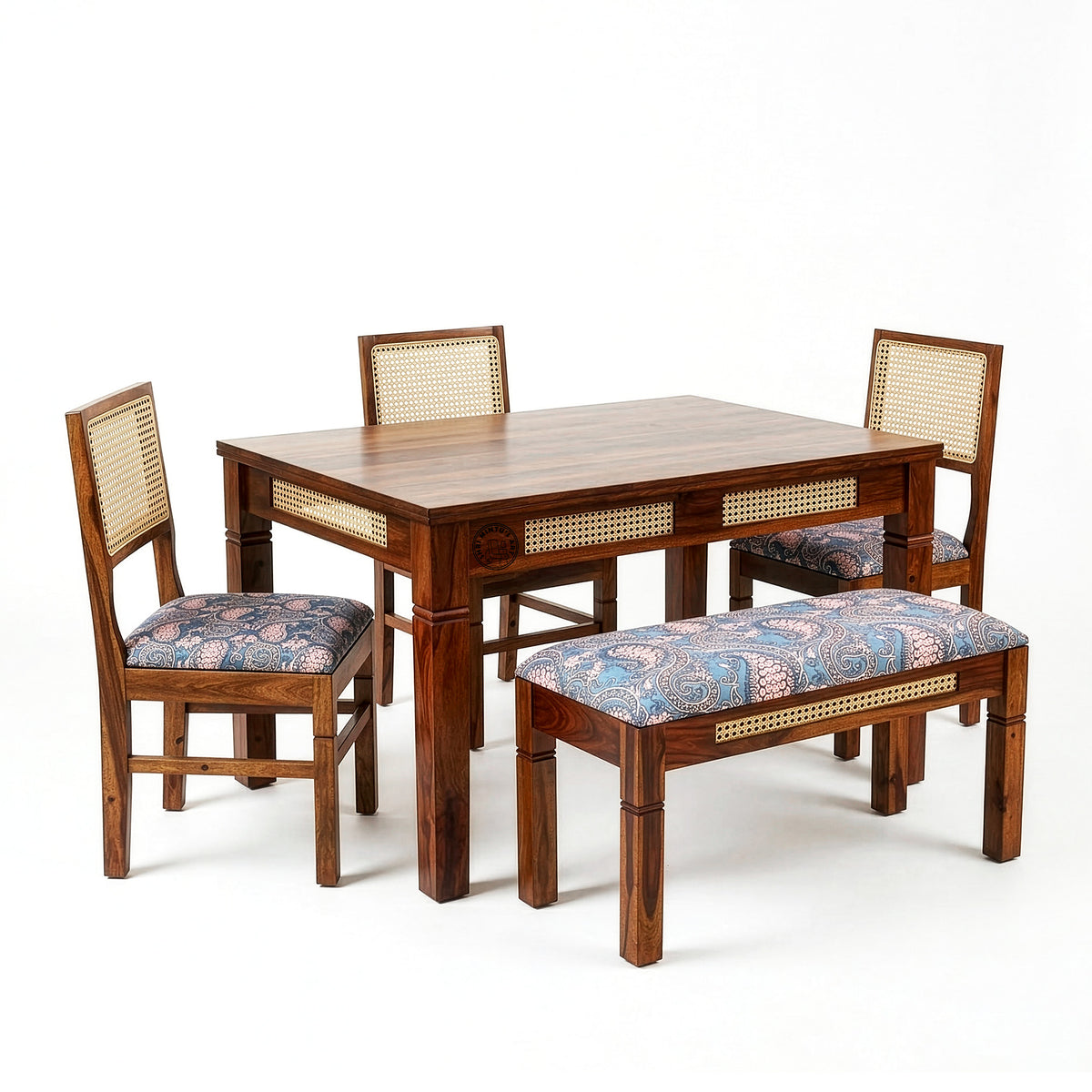 Solid Sheesham Wood 4-Seater Dining Set – Shri Mintus Art