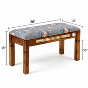 Avni Solid Sheesham Wood Cane Bench