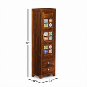 Ceramiq Solid Wood Wardrobe with Mirror