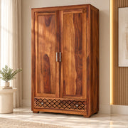Aaranya Solid Sheesham Wood 2-Door Wardrobe