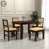 Novan Sheesham Wood 4 Seater Dining table With Bench
