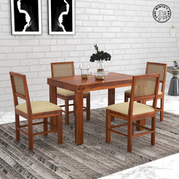 Solen Solid Wood 4 Seater Dining Set