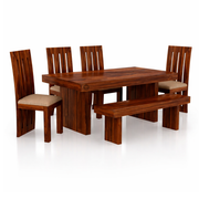 Nirvaan Sheesham Wood 6 Seater Dining With Bench