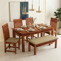 Shilp Sheesham Wood 6 Seater Dining Table
