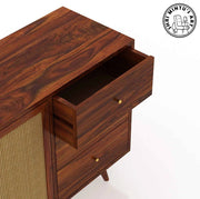 Piero Wooden Cane Door Sideboard