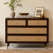 Aaroh Cane Front Solid Wood Chest of Drawers