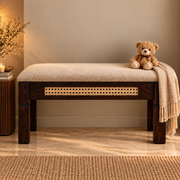 Raavi Solid Wood Cane Bench