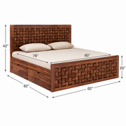 Zon Sheesham Wood Bed With Storage