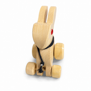 Handmade Wooden Bunny Pull Along Toy