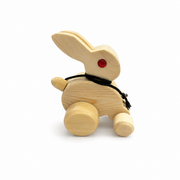 Handmade Wooden Bunny Pull Along Toy