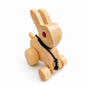 Handmade Wooden Bunny Pull Along Toy