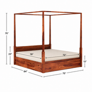 Nackle Sheesham Wood Bed With Storage