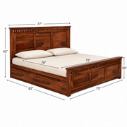 Barley Sheesham Wood Bed