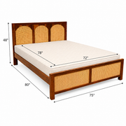 Kairo Sheesham Wood Cane Bed