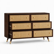 Sambhav Cane 6-Drawer Chest of Drawers