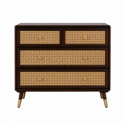 Aaroh Cane Front Solid Wood Chest of Drawers