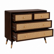 Aaroh Cane Front Solid Wood Chest of Drawers