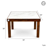 Nora Sheesham Wood 4 Seater Dining Set With Marble Top