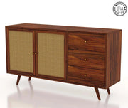 Piero Wooden Cane Door Sideboard