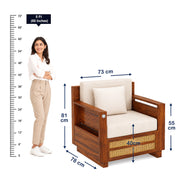 Solid Wood 5 Seater Sofa Set
