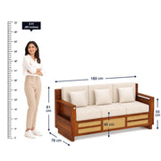 Solid Wood 5 Seater Sofa Set