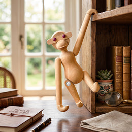 Wooden Monkey Desk Decor