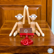 Wooden Monkey Desk Decor