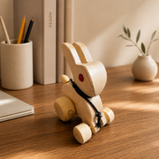 Handmade Wooden Bunny Pull Along Toy