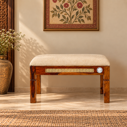 Shloka Solid Sheesham Wood Cane Bench