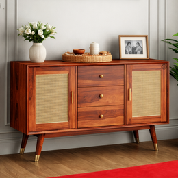 Rattic Solid Wood Sideboard