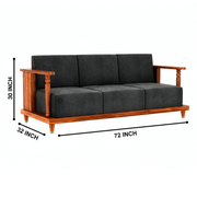 Kavari Solid Wood 3-Seater Sofa