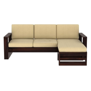 Luxe L-Shaped Solid Wood Sofa Set