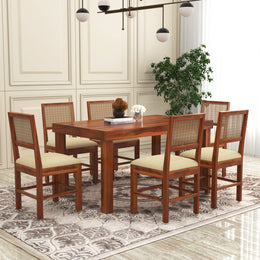 Dinemate 6 Seater Solid Wood Dining Table Set