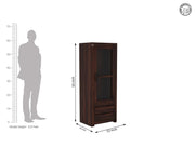 Walken Solid wood Bookshelf With Glass Door