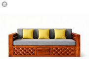 Aviva Solid Wood Sofa Set (Cum Bed)