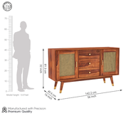 Rattic Solid Wood Sideboard
