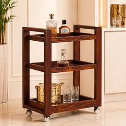 Shaon Sheesham Wood Bar Trolley