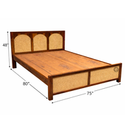 Kairo Solid Wood Cane Bed