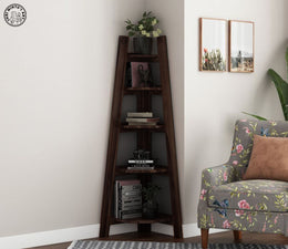 Valley Solid Wood Corner Book Shelf