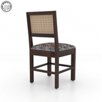 Wooden chair with floral cushion on a white background - Walnut