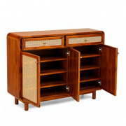 Raphia Solid Wood Shoe Rack