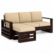 Luxe L-Shaped Solid Wood Sofa Set