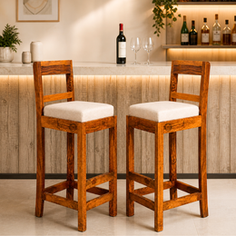 Bistro Solid wood Bar chair (set of 2 chair)