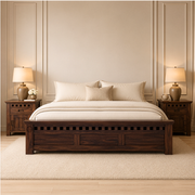 Wave Sheesham Wood Bed