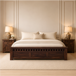 Wave Sheesham Wood Bed