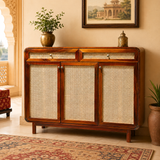 Raphia Solid Wood Shoe Rack