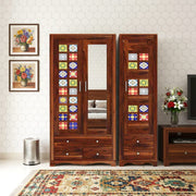 Ceramiq Solid Wood Wardrobe with Mirror